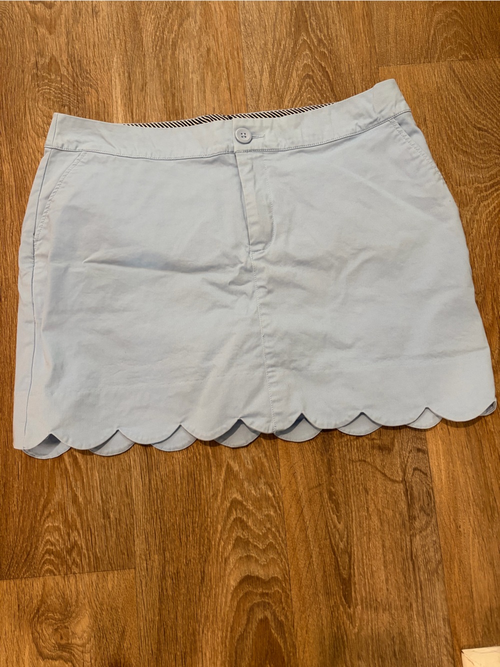 crown & ivy Pale Blue Scalloped Hem Skort